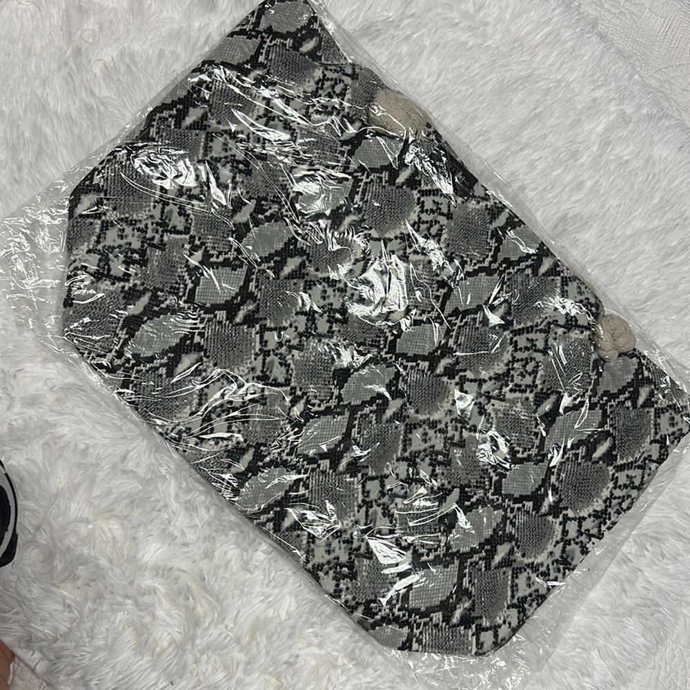 Minky Gray and Black Snakeskin Tote Bag